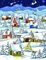 Advendskalender Dorf im Winter