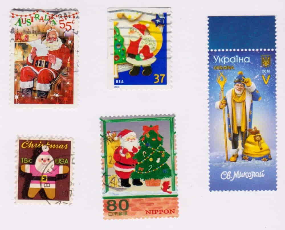 Briefmarken mit Santa Claus und Weihnachtsmann
